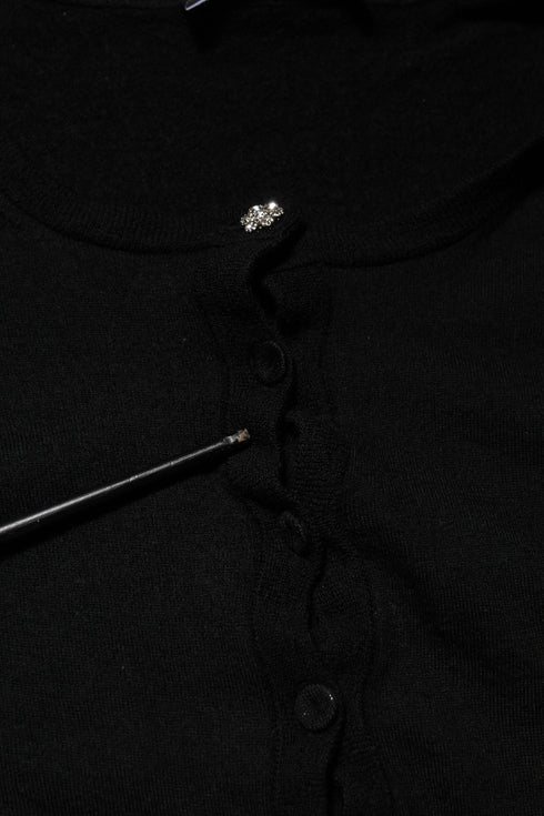 Dolce & Gabbana Black STAFF Round Neck Cardigan Sweater